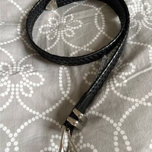 Black Braided Belt with Silver Buckle